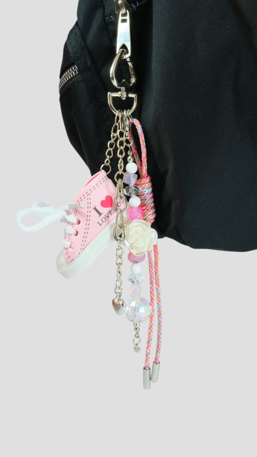 Pembe Ayakkabı Ve Çiçek Figürlü Renkli Çanta Charmı - Görsel 4